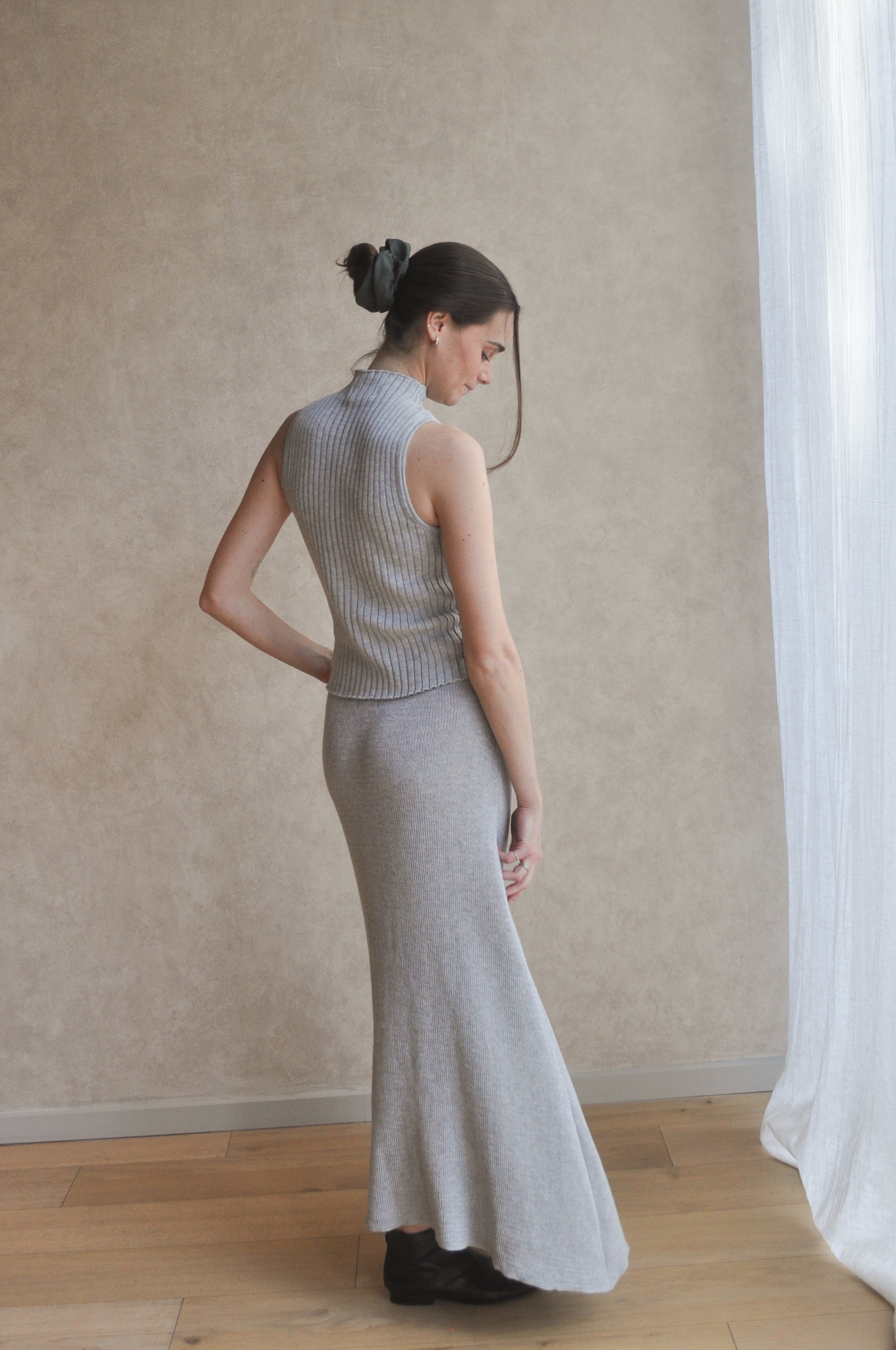 Falda Alaia · Gris Perla