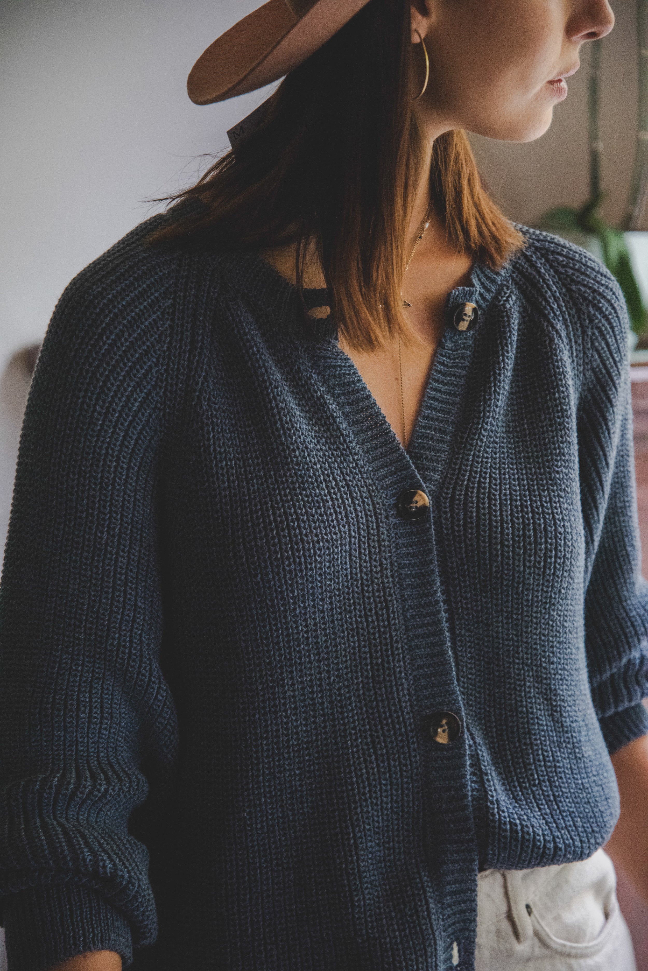 Cardigan Ema · Azul Piedra