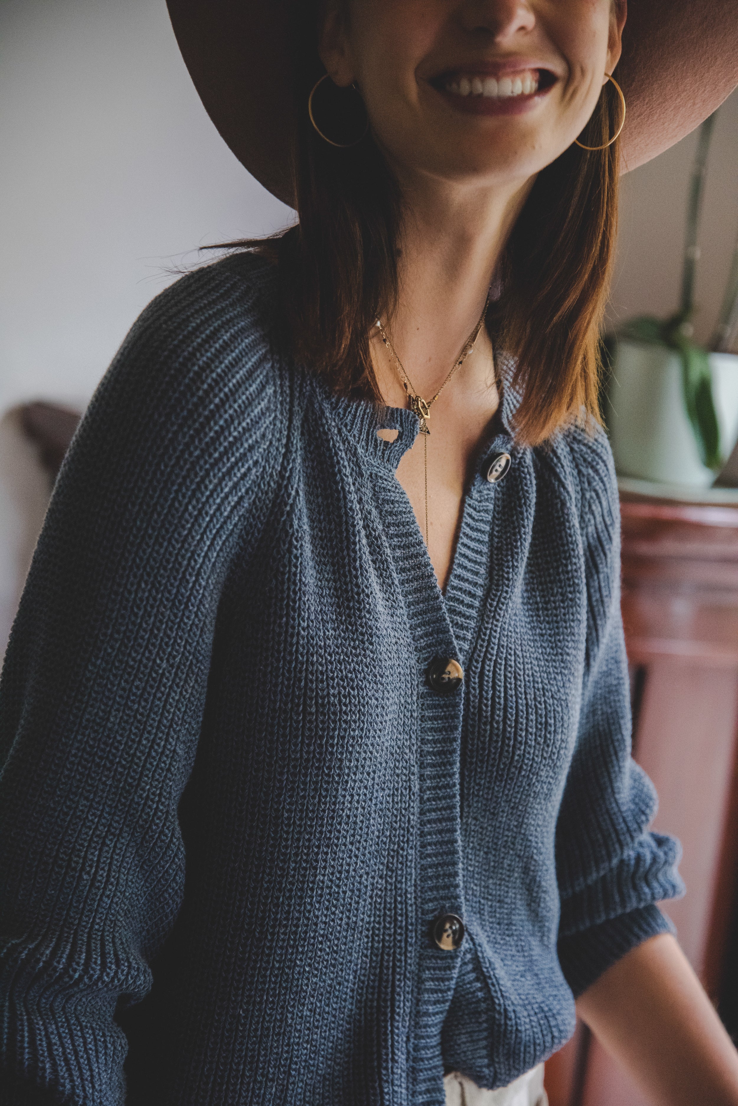 Cardigan Ema · Azul Piedra